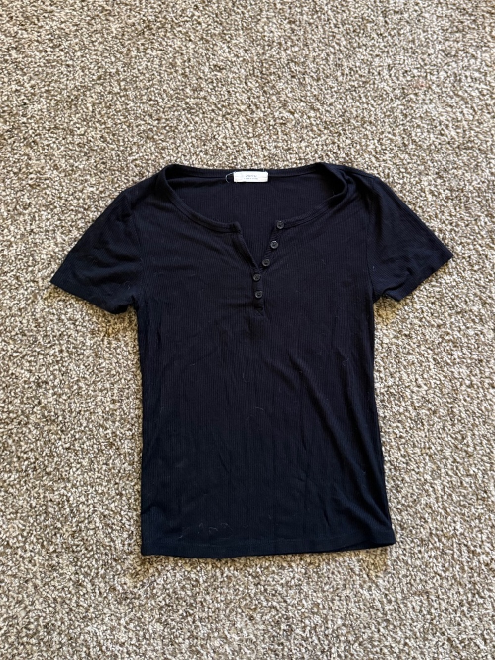 Black V Neck Button up Shirt